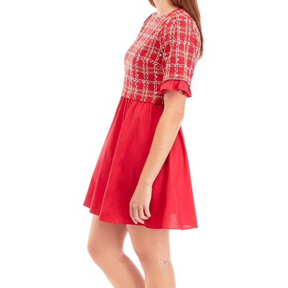 English Factory Red Plaid Dress - Picture 3 of 5